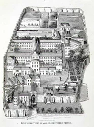 Fugleperspektiv av Coldbath Fields Prison, fra 