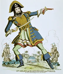 Svartskjegg piraten (farget gravering)