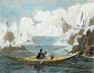 Båt av en grønlandsk mann, ca. 1779 (gravering)