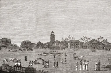 Bombay Green, South Mumbai, India i 1767, fra 'A Short History of the English People' av JR Green, utgitt 1893