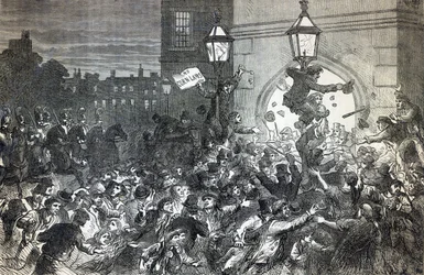 Bread Riot ved inngangen til Underhuset i 1815