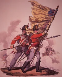 Britiske soldater (farge litho)