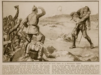 Britisk offiser gir livet sitt for å redde livet til en såret fiende, 1914-19