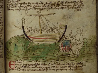CCA-LitMs/D/10 fol. 30r Whale, fra Bestiary