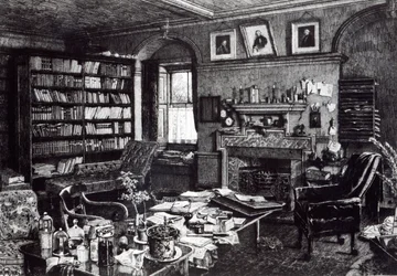 Charles Darwins studie ved Down House, 1882