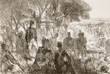 Clive at Plassey, illustrasjon fra Cassells Illustrated History of India av James Grant, pub. 1879