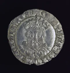 Mynt som bærer hodet til Henry VIII (sølv)