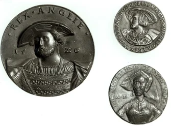 Mynter med Henrik VIII og Anne Boleyn (gull)