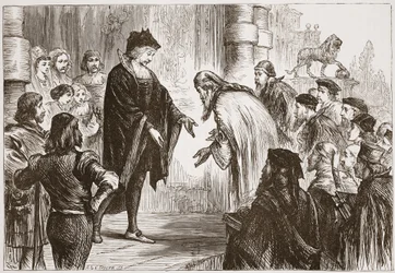 Cosmo I mottar vennene og klientene hans, illustrasjon fra The History of Protestantism av James Aitken Wylie (1808-1890), pub. 1878