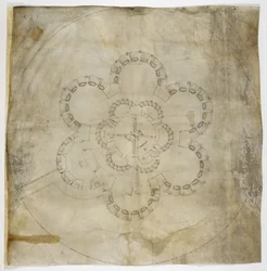 Bomull MS. Augustus I.i.67 Ground Plan of Deal Castle (blekk på pergament)