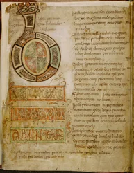 Cotton Tiberius C. II, f.5v Initial 