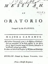 Omslag til Noter for Händels Messias, utgitt i 1742