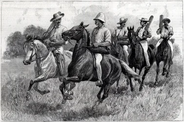 Cricket in Australia, a Team going Up-Country to play a Match. Illustration for The Graphic