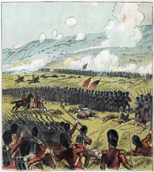 Krimkrigen (1853-1856): Slaget ved Alma mellom den russiske hæren og en britisk, fransk og tyrkisk koalisjon den 20/09/1854. "Slaget ved Alma"