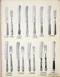 Bestikkdesign, fra en handelskatalog over innenlandske varer og tilbehør, ca. 1890-1910