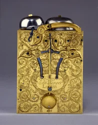 Detalj av The Barnard Tompion, Tompion and Banger, London, nr. 460, slående brakettklokke, ca. 1708