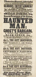 Dickens playbill: The Haunted Man, på Adelphi Theatre Royal, 28. desember 1848
