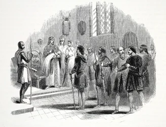 Edward den første presenterte de walisiske høvdingene med en prins født blant dem, på Rhuddlan Castle