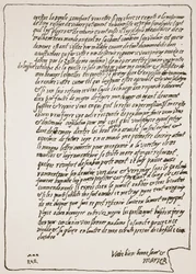 Slutt på et brev til dronning Elizabeth, fra Mary, Queen of Scots, da hun var i fengsel, og ber om å få en katolsk kapellan, illustrasjon fra The Church of England: A History for the People av H.D.M. Spence-Jo