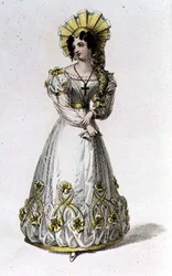 Aftenkjole, moteplate fra Ackermann