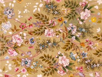 Blomstret tekstildesign, muligens av William Kilburn (1745-1818)