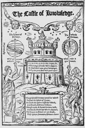 Frontispice til The Castle of Knowledge av Robert Recorde, 1556