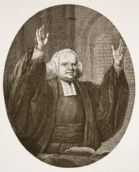 George Whitefield, illustrasjon fra The Church of England: A History for the People av H.D.M. Spence-Jones, pub. ca. 1910 (sepia-bilde)