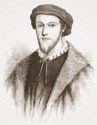 George Wishart, fra et trykk i David Laings besittelse, illustrasjon fra The History of Protestantism av James Aitken Wylie (1808-1890), pub. 1878