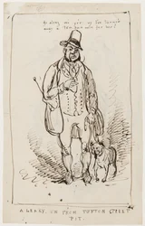 Bli med, jeg har gitt henne en lapp med ti ordspill! En Leary un fra Tufton Street Pit, ca. 1825