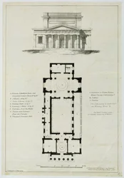 Grunnplan for de nedre forsamlingsrommene, Bath, gravert av Charles Hullmandel (1789-1850)