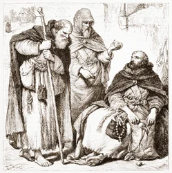 Group of Mendicant Friars, illustrasjon fra The History of Protestantism av James Aitken Wylie (1808-1890), pub. 1878