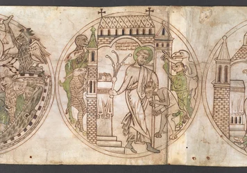 Harley Roll Y 6, Roundel 9, Roundel of St Guthlac (merket 