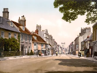 High Street, Dorchester (håndfarget bilde)