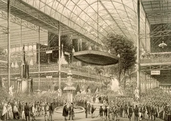 Interiør av den store utstillingen, Grand State åpning 1. mai 1851