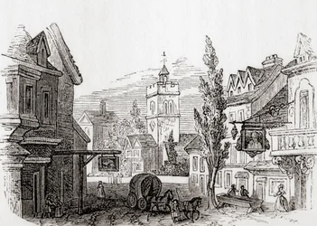 Islington, Stor-London, England i 1760, fra Old England: A Pictorial Museum, pub. 1847