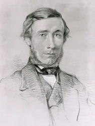 John Tyndall (1820-93) (kull forhøyet med hvitt på papir)