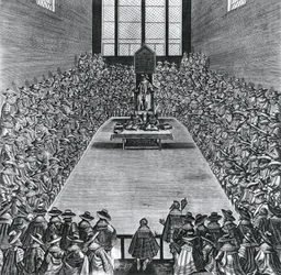 King James I (1566-1625) i Houses of Parliament, 1624