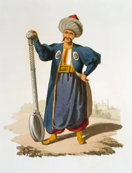 Øsebærer, 1818 (farget akvatint)