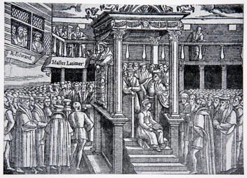 Latimer forkynte før Edward VI, illustrasjon fra The History of the Nation