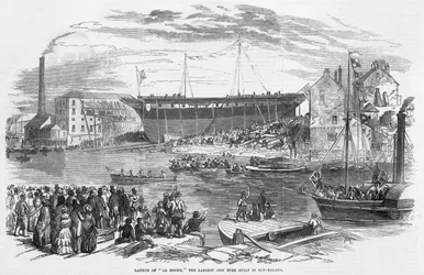Launch of "La Hogue," the Largest Ship ever built in Sunderland