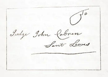 Brev fra Daniel Boone til dommer John Cobren, original datert 5. oktober 1809 (se også 619584)