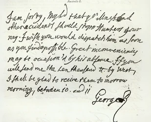 Brev fra George II til hertugen av Newcastle, 1759, publisert i 'Leisure Hour', 1891