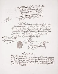 Brev fra Oliver Cromwell, april 1653