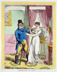 Overnatting til Let, pub. 1814 (håndfarget gravering)