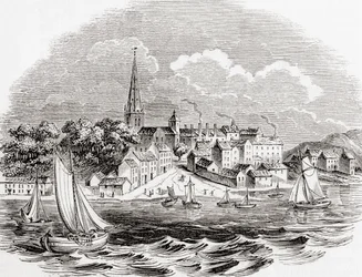 Londonderry, Nord-Irland, fra Old England: A Pictorial Museum, publisert 1847