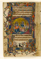 MS 1-2005, fol. 161v: The Father and Son, historisk initial fra Macclesfield Psalter, Use of Sarum, East Anglia, ca. 1330