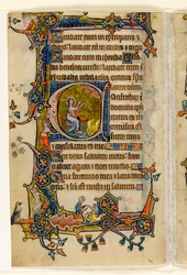 MS 1-2005, fol. 207v: Isaiah Praying, historisk innledning a fra Macclesfield Psalter, Use of Sarum, East Anglia, ca. 1330