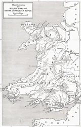 Kart som illustrerer de walisiske krigene til William Rufus og Henry I, fra 