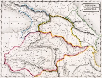 Kart over Armenia, Kolkis, Iberia og Albania, fra «The Atlas of Ancient Geography» av Samuel Butler, utgitt i London, ca. 1829