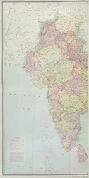 Kart over India, publisert under ledelse av oberst H.R. Thuillier, R.E., Surveyor General of India, 1877